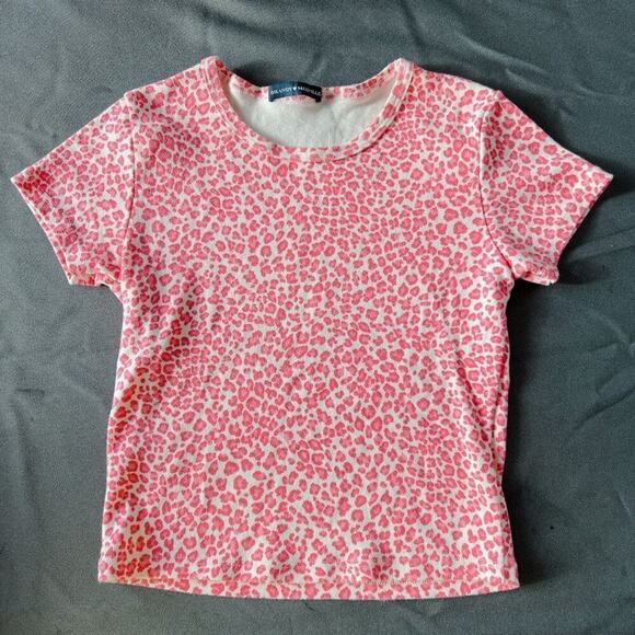 Brandy melville Pink Cheetah Crop top - Picture 1 of 6